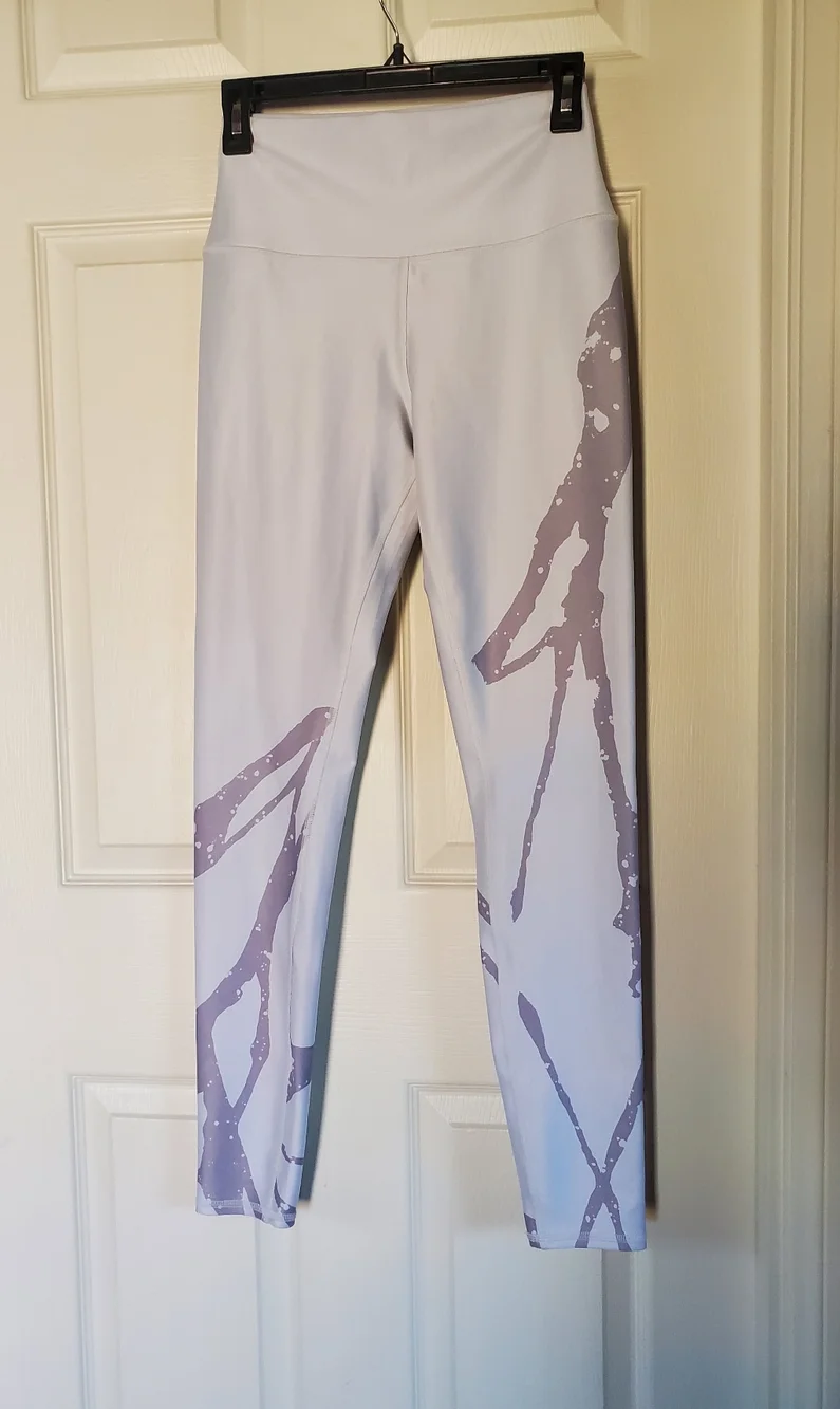 Alo Ocean Inspired Vives Yoga Leggings White Marble Full Length High-rise Silky